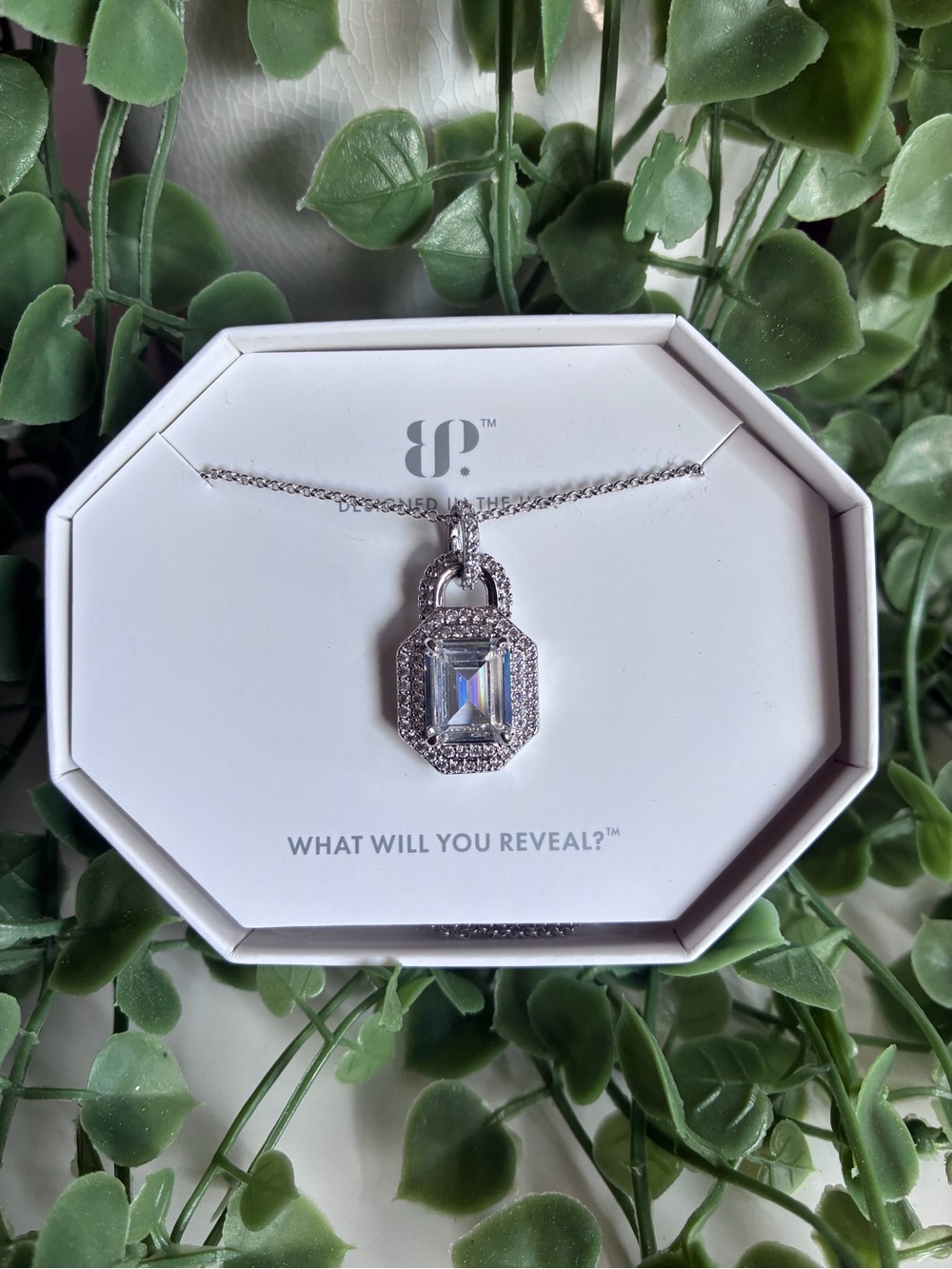 NWT Bomb Party Locked And Loaded Diamond CZ Rhodium Necklace